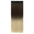 thumbnail image 1 of LELINTA Women 26" Long Straight 3/4 Full Head Clip in Synthetic Hair Extentions 160g Black Brown Blonde, 1 of 4