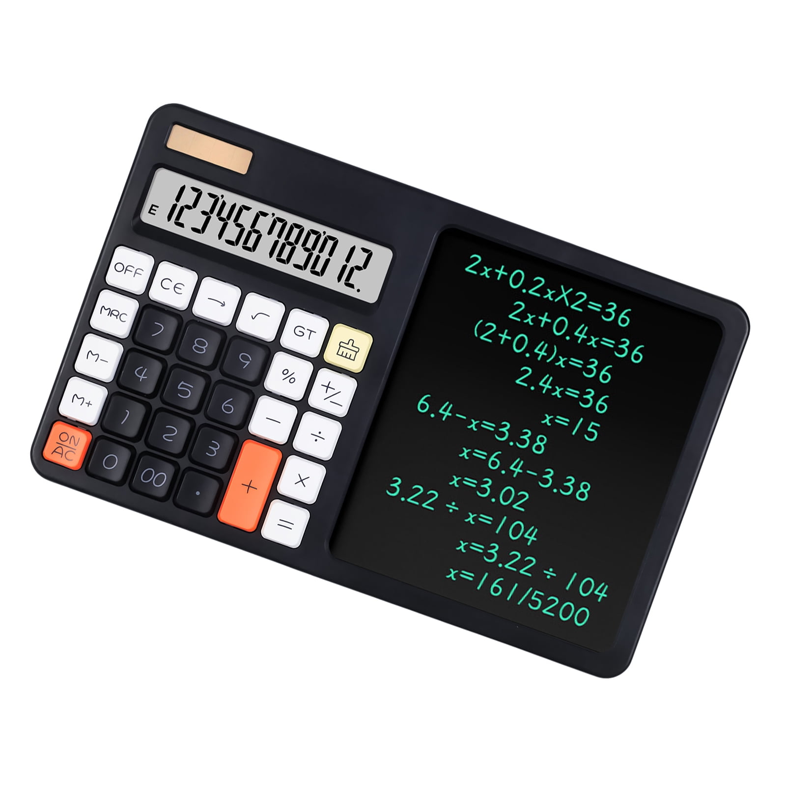2. Solar Desktop Calculator 12-Digit LCD Display with Writing Pad, Power Supply for Business Accounting