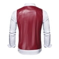 thumbnail image 3 of Bcfgryg Mens Fashion Stripes Retro Casual Suit Vest Men's Lightweight Jacket Red XXXXL, 3 of 3