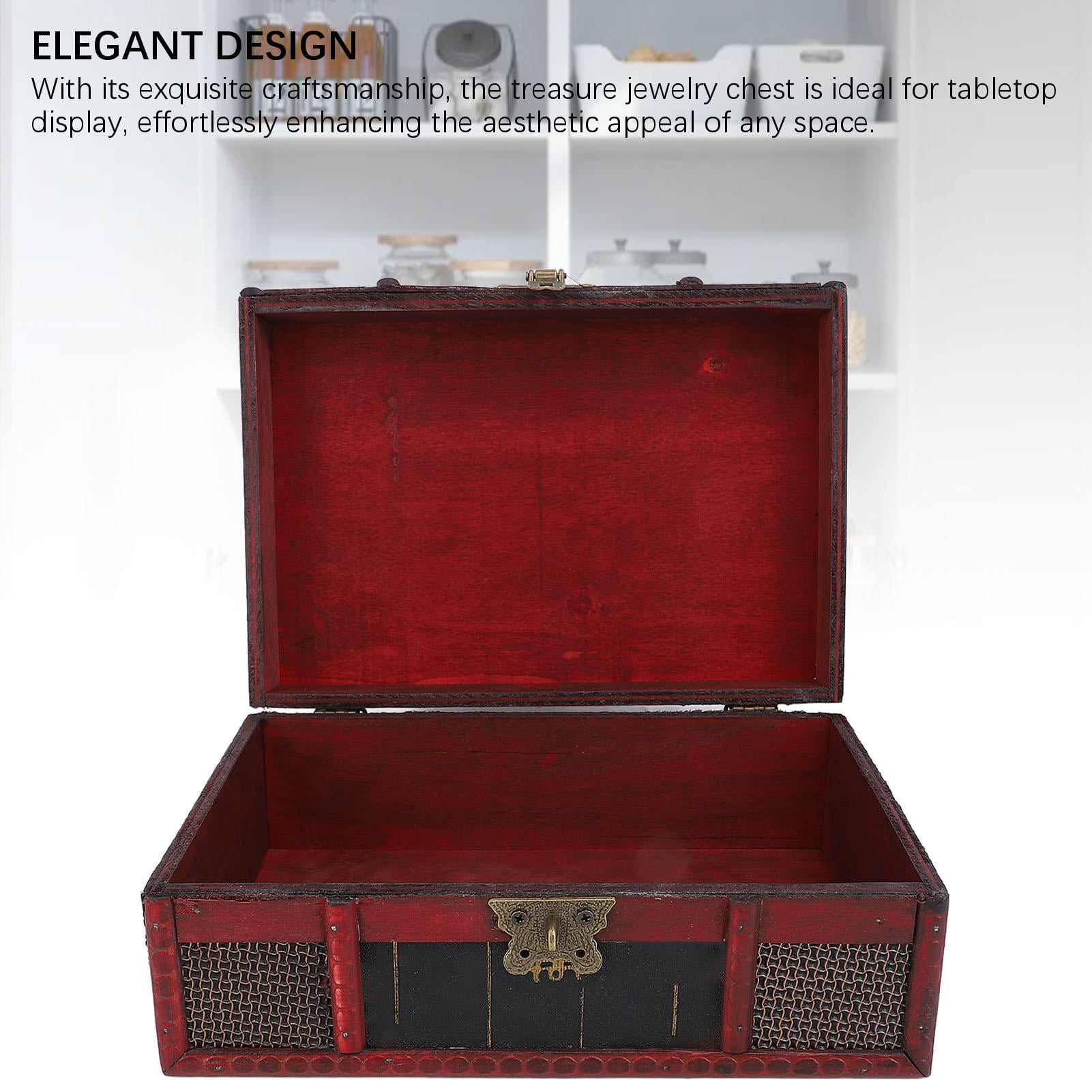 BIMZUC Vintage Treasure Chest – Elegant Multi‑Functional Storage Box for Jewelry, Cosmetics, Books & Photography Props
