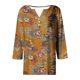 thumbnail image 5 of Fiudx Ofertas Relámpago Blusa de Manga 3/4 Corta Estampada a La Moda para Mujer, Blusa Informal con Cuello Redondo, 5 of 5