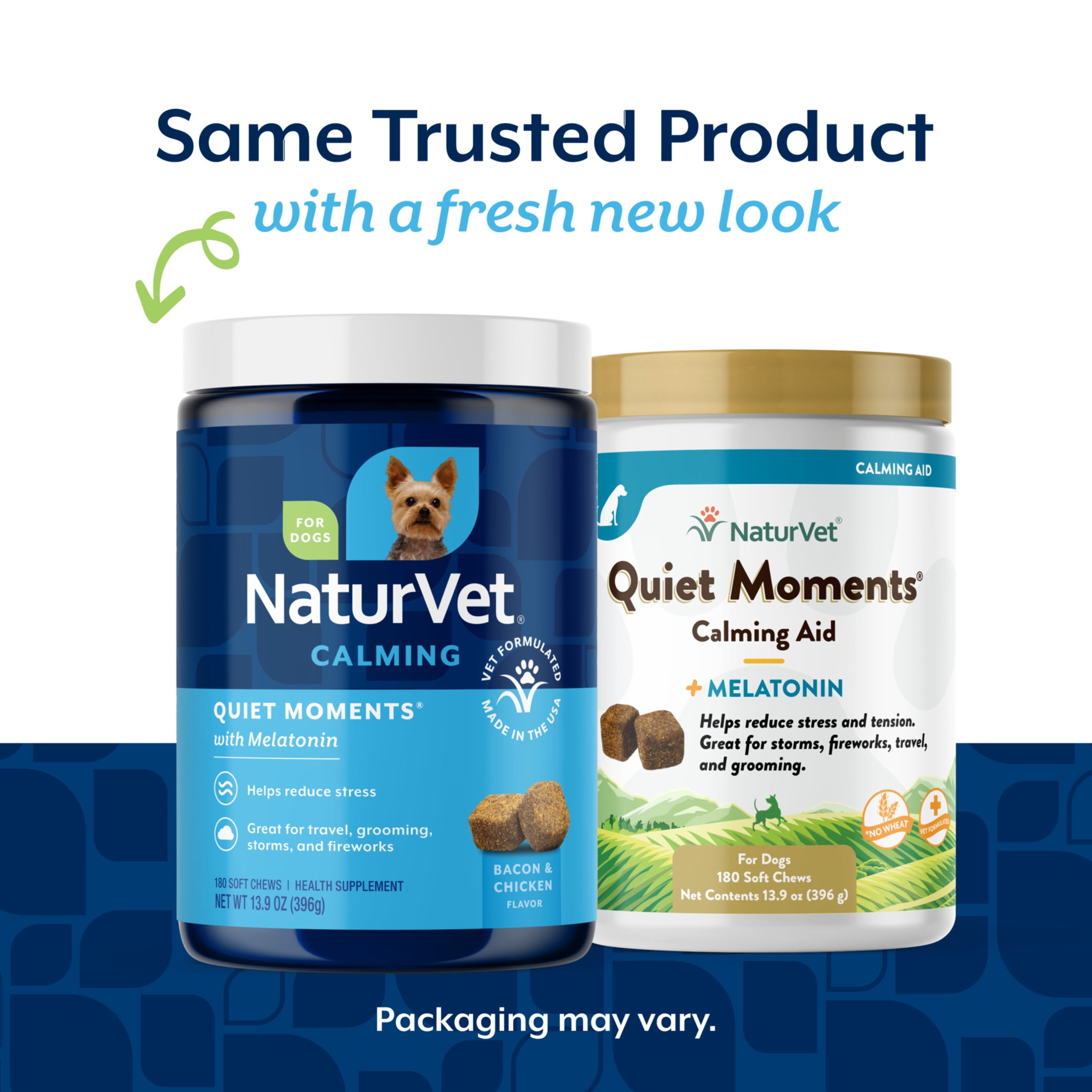 NaturVet Quiet Moments Calming Supplement for Dogs, Bacon and Chicken Flavor, 180 Count