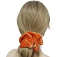 thumbnail image 3 of HSHDLDF 2 Pcs Orange Color Large Size Scrunchies for Hair Women Hair Elastic Bands, 3 of 3