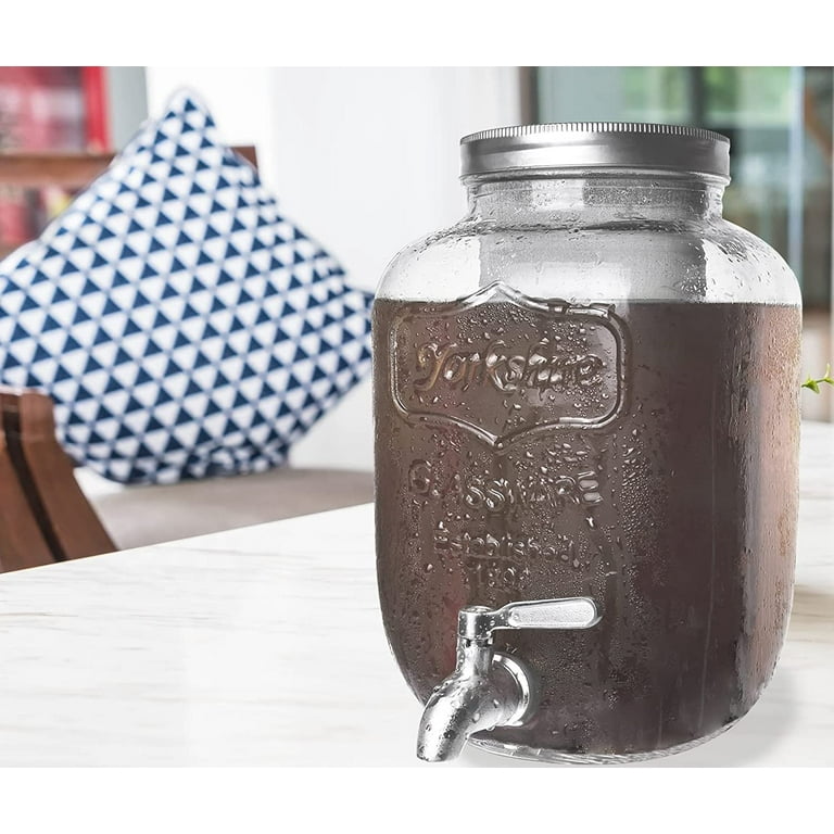 Cold Brew 64 oz Mason Jar Iced Coffee Maker Stainless Steel Filter