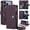 Dark Purple, variant on for iPhone 17 Pro Max Wallet Case, Crossbody Zipper Purse with Wrist Strap Lanyard Handbag, RFID Blocking Card Holders, Kickstand Flip Leather Cover, Pink/Beige/Black