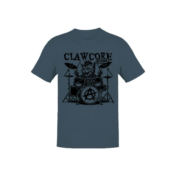 Clawcore, punk cat playing drums Men's T-shirt