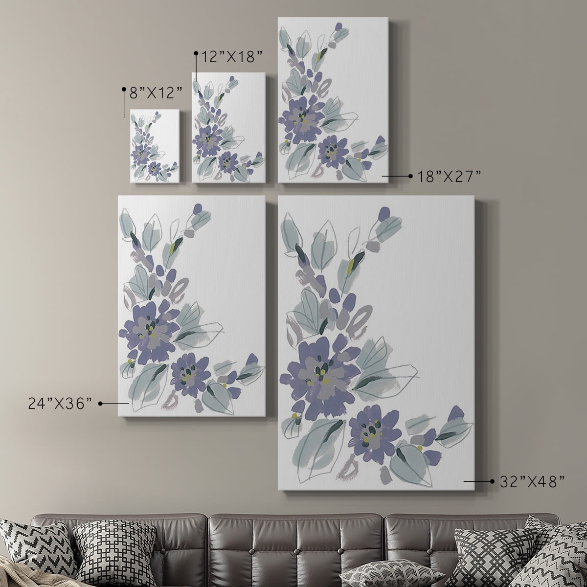 Periwinkle Patch III Premium Gallery Wrapped Canvas - Ready to Hang