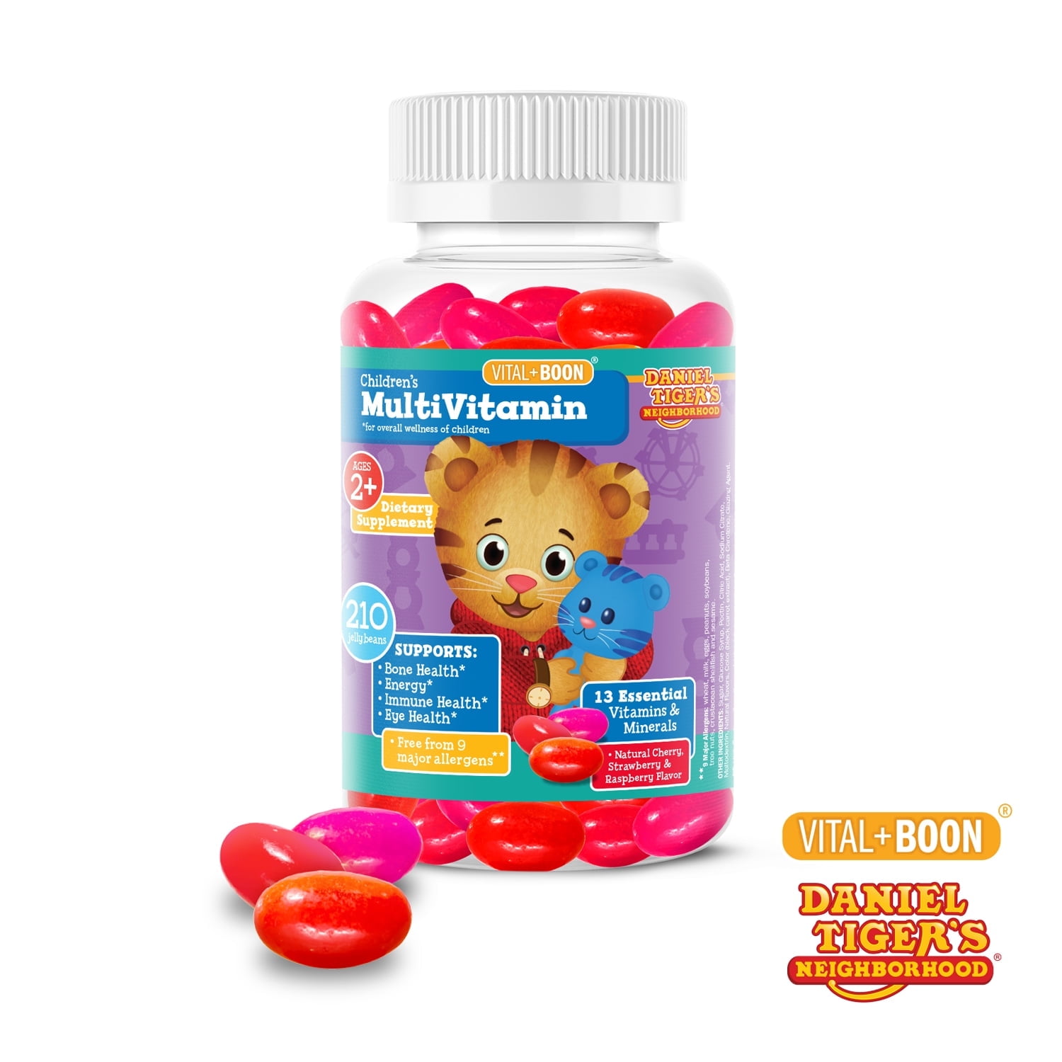 Daniel Tiger Kids Multivitamin Jellybeans Natural Energy & Immune Support Supplement, 210-Count