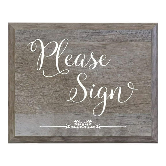Barn Wood Wedding Party Sign - Please Sign