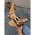 thumbnail image 3 of Women‘s Fashionable Hollow Out Closed Toe Slip On Slippers With Double Buckle Strap, 3 of 7