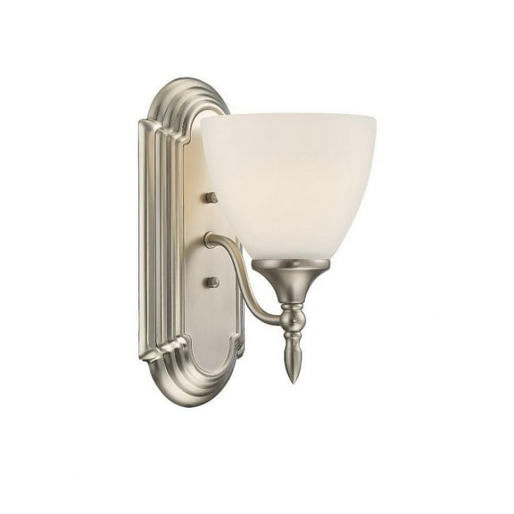 1 Light Wall Sconce-Traditional Style with Transitional Inspirations-10.75 inches Tall By 5.5 inches Wide-Satin Nickel Finish Bailey Street Home