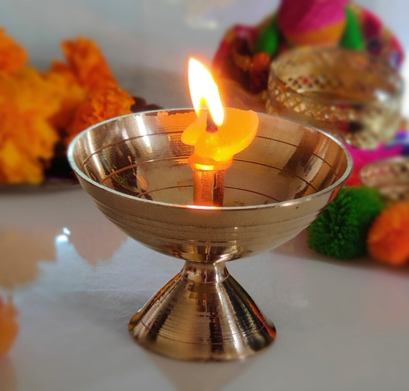 Brass Diya (Pack of 2) Pooja Oil Lamp