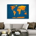 thumbnail image 4 of Great Big Canvas "World Map in Orange and Blue"  by Michael Tompsett Orange Peach   Wrapped Canvas Print Wall Artwork, 4 of 7