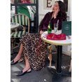 thumbnail image 3 of Falda de satén con estampado de leopardo para mujer, Falda Midi plisada con cremallera lateral, cintura alta, ropa de calle elegante, faldas largas de verano, 3 of 5