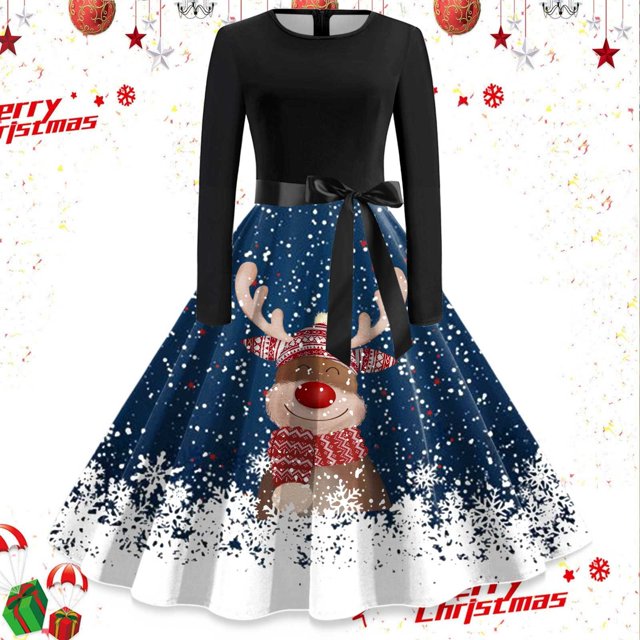 Vestidos Casuales Para Mujer 派对 Moda Femenina Casual Navidad Cuello En V Mujeres Navidad Gráfico Elegante Vestidos Sin Mangas Moda Sexy Floral