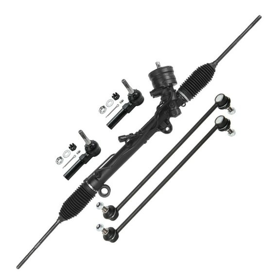 Detroit Axle - Front 5pc Rack & Pinion Kit for 2004-2008 Pontiac Grand Prix, Power Steering Rack & Pinion Assembly Wheel Bearing Hubs Outer Tie Rod Ends Replacement