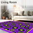 thumbnail image 2 of ODIKA 8'x10' Machine Washable Non-Slip Area Rug, Punk Rock Skater Emblems and Abstract Ice High Traffic Rug, Purple, 677238, 2 of 7
