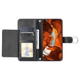 thumbnail image 3 of Crossbody Leather Case with Ring Buckle and Wallet Stand for Compatible with iPhone 14 13 in Black Rhombus Design Mobile Cover, 3 of 5