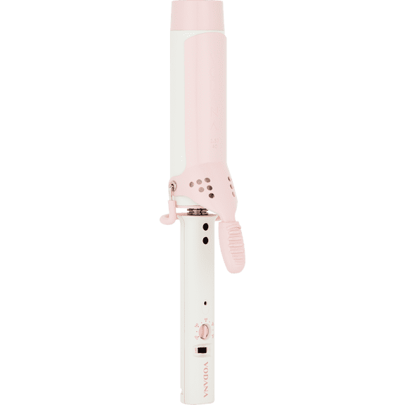 Vodana Glamwave Curling Iron, Premium Ceramic Coating, Long-Lasting Curls, Instant Heat, 1.6 Inch, Strawberry Cream