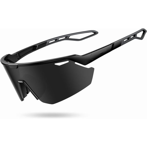 Prichor 24g Polarized Sports Sunglasses for Men Women, UV400 Protection Sun Glasses for Running Cycling Baseball Fishing, TR90 Lightweight Frame with Adjustable Nose Pads