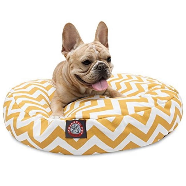 MajesticPet 788995506256 Lit pour Animaux Rond de 30 Po, Jaune - Petit