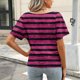 thumbnail image 4 of Puntoco Blusas cortas de liquidación para mujer, blusa informal de manga corta con cuello en V y estampado para mujer, 4 of 5