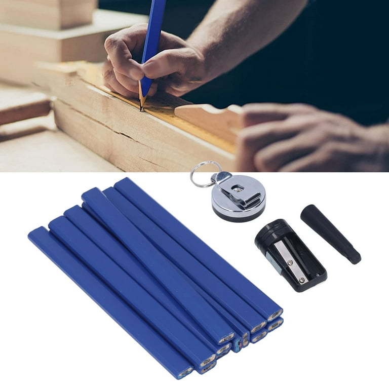 Carpenter Pencil, Portable 14PCS Woodworking Pencil With Sharpener