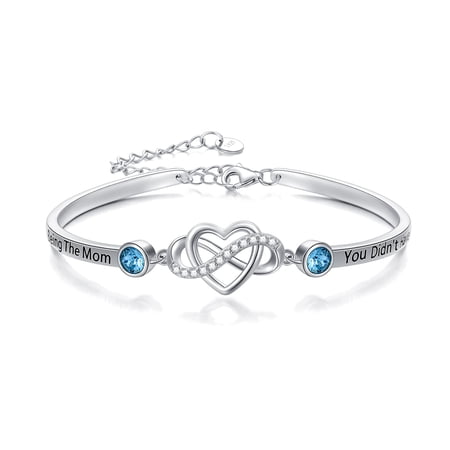 Stepmom Bracelet Sterling Silver Thank You for Being the Mom You Didn't Have to Be Bangle Jewelry Gift for Bonus Mom from Stepdaughter Bonus Daughter