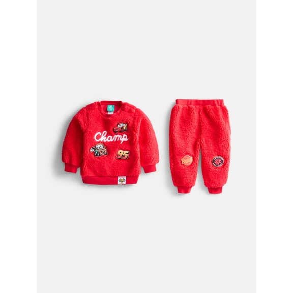 Disney Cars Baby Boys' Plush Fleece Sweatshirt and Jogger Pants Set, 2-Piece, Sizes 0/3M-24M