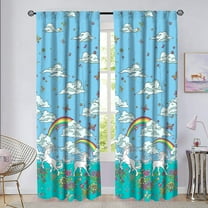 Kidz Mix Unicorn Rainbow Window Panel Pair - 84"