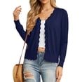 thumbnail image 6 of JWD Womens Open Front Cardigan Lightweight Sweater Button Down Long Sleeve Casual Knit Tops Shrugs for Women, 6 of 10