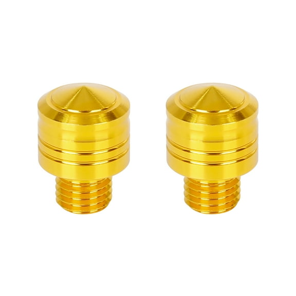 2pcs 10mm Motorbike Motorcycle Mirror Hole Plug Normal Screw Yellow Universal