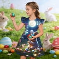 thumbnail image 5 of Pounoo Womens Maxi Dresses Bunny Print Ruffle Sleeve Loose Fit Lightweight Pullovers Cute Summer Style (For Small Wearers) Gift, 5 of 9