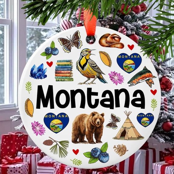 Montana Christmas Ornament, Ceramic/Acrylic Ornament, Mother’s Day Keepsake, Valentine’s Day Decor, Festival Gift Ornament, Collectible 2025