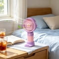 thumbnail image 4 of Cute Handheld Mini Fan Portable Rechargeable Small Fan with Floral Design, USB Charging, Built-in Stand, Ideal Gift for Summer Outdoor Use, 4 of 5