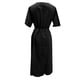 thumbnail image 5 of Vestido largo de lino para mujer talla grande - Cintura con cordón, abertura, manga corta, informal, 5 of 6