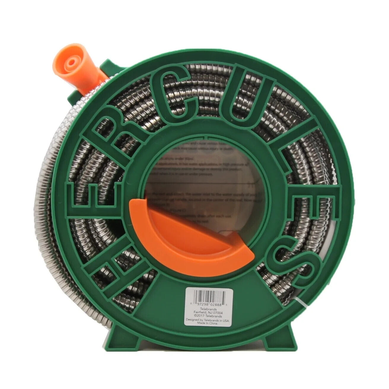 2 Pocket Hose 25 ft Hercules Garden Hose- Wind Up Reel Included- Stainless Steel