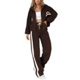 thumbnail image 1 of Liyamei Casual Fall Striped Trousers With Zippered Jacket Comfortable Wear For Everyday Athletic Outfit, 1 of 4