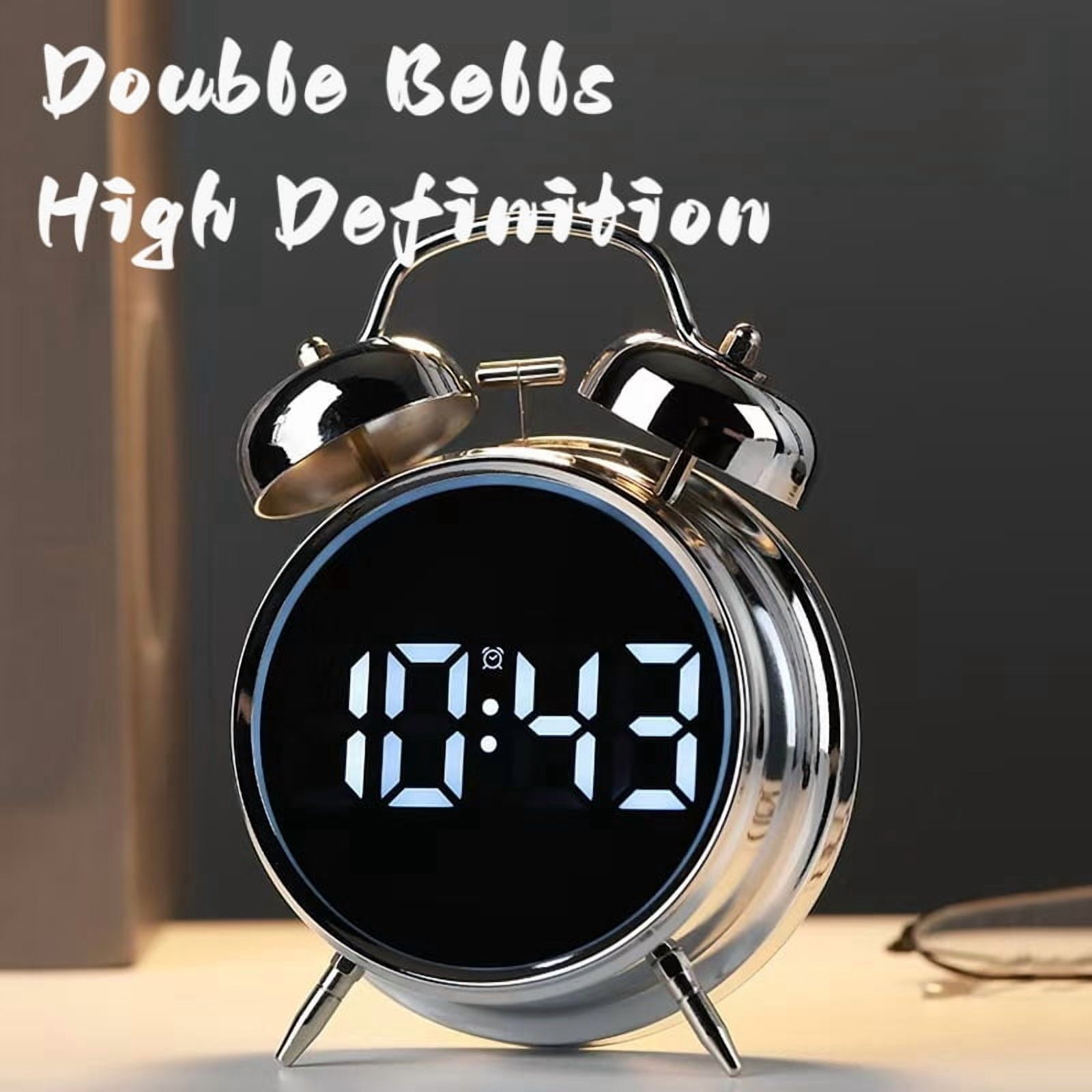 Ultra-Loud Alarm Clock with Powerful Metal Chime Essential for Heavy Sleepers Multi-Functional Plug-In Alarm Clock