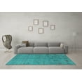 thumbnail image 3 of Ahgly Company Machine Washable Indoor Rectangle Oriental Turquoise Blue Industrial Area Rugs, 6' x 9', 3 of 4