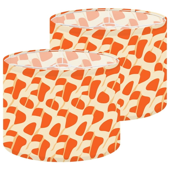 Lampshades 2 Pack Abstract Wavy Orange Cream Curves 13"x13"x10" Light Shade for Table Lamps Floor Lamp Shades Lampshade Replacement Easy Assembly