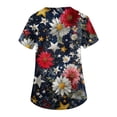 thumbnail image 4 of 4th of July Scrubs Top for Women V Neck Short Sleeve Nursing Uniform American 250th Anniversary Soft Stretchy Holiday T Shirts, 4 of 4