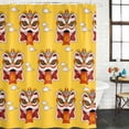 thumbnail image 2 of Chinese Wind Bathroom Shower Curtains with 12 Hooks Polyester Waterproof Shower Curtain for Stalls and Bathtubs New Year Painting Lion Dance Yellow Decorative Bathroom Privacy Curtain 36x72 Inches, 2 of 9