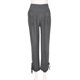 thumbnail image 4 of Gibobby pantalones jogger mujer Moda mujer botones sólidos algodón y lino pantalones sueltos casuales pantalones de pierna ancha (Gris, L), 4 of 5