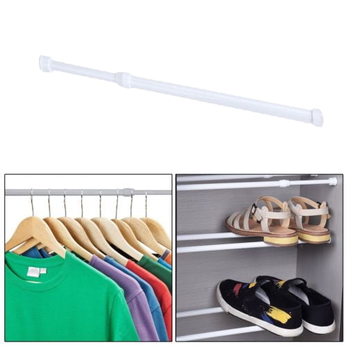 YOUTHINK Spring Loaded Tension Rod Shower Extendable Curtain Closet Window Rail Pole, Shower Curtain Rod, Spring Tension Rod