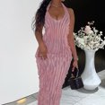thumbnail image 1 of Vestido de verano para mujer vestido ajustado con cordones escote en V profundo ropa de fiesta de color sólido Hugtrwg Para estrenar, 1 of 8