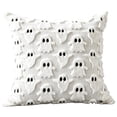 thumbnail image 2 of Pillow Decor, Ghost Pillow Cover, Halloween Home Decor Indoor, Halloween Living Room Decor, Halloween Party Decorations for Adults, 1Pc 18X18 Inch Plush 3D Fuzzy White Ghost, 2 of 8