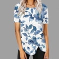 thumbnail image 2 of Drses Women's Tops and Blouses Summer Casual Crewneck Short Sleeve Tunics Plus Size Loose Fitting Floral Shirts Trendy, 2 of 5