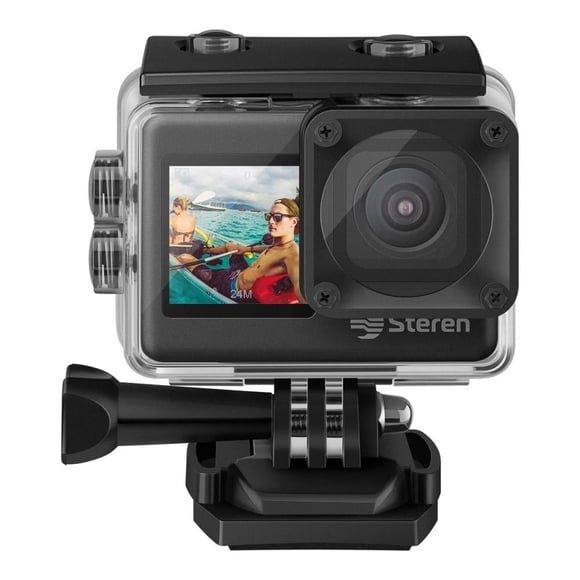 Cámara deportiva sumergible 4K doble pantalla Steren CAM-700