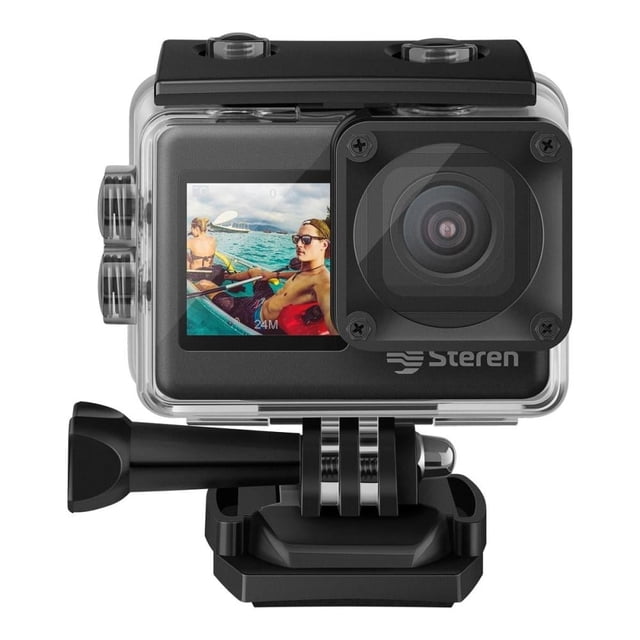Cámara deportiva sumergible 4K doble pantalla Steren CAM-700